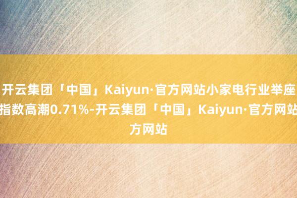 开云集团「中国」Kaiyun·官方网站小家电行业举座指数高潮0.71%-开云集团「中国」Kaiyun·官方网站