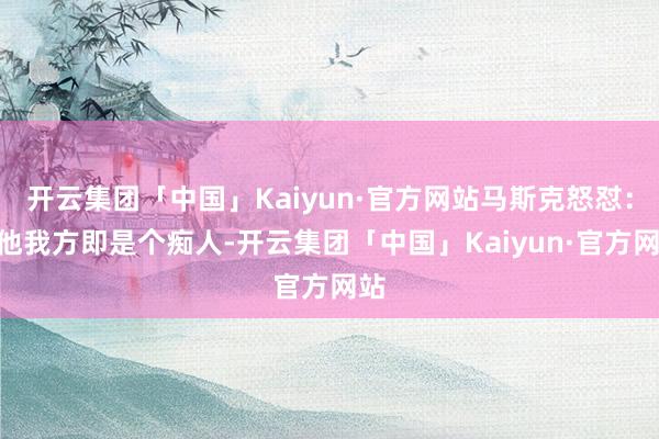 开云集团「中国」Kaiyun·官方网站马斯克怒怼：“他我方即是个痴人-开云集团「中国」Kaiyun·官方网站