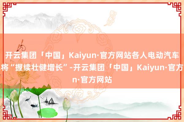 开云集团「中国」Kaiyun·官方网站各人电动汽车需求将“握续壮健增长”-开云集团「中国」Kaiyun·官方网站