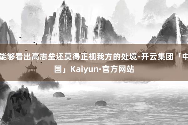 能够看出高志垒还莫得正视我方的处境-开云集团「中国」Kaiyun·官方网站