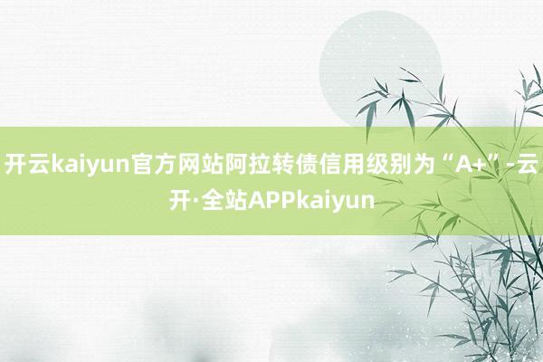 开云kaiyun官方网站阿拉转债信用级别为“A+”-云开·全站APPkaiyun